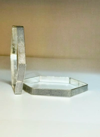 Jewels You Desire Hexagonal Silver Bangle  - 2.6