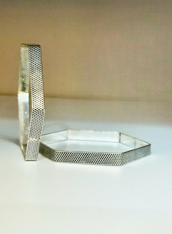 Jewels You Desire Hexagonal Silver Bangle  - 2.6
