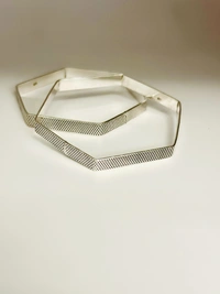 Jewels You Desire Hexagonal Silver Bangle  - 2.6