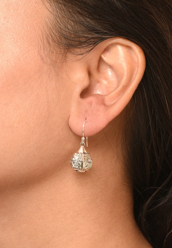 Amethyst carving 925 silver earrings