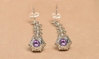 Amethyst jali work 925 silver earrings