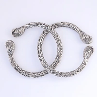 Carving Peacock head Flexible bangle