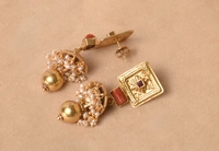 Gold plated 925 silver coral earrings