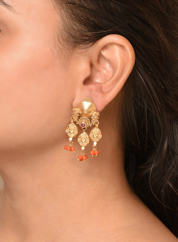 Gold plated 925 silver earrings