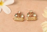 Gold plated 925 silver kundan earrings
