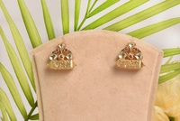 Gold plated 925 silver kundan earrings