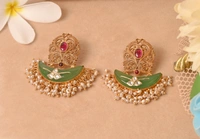 Gold plated 925 silver kundan earrings