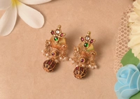 Gold plated 925 silver kundan earrings