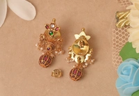 Gold plated 925 silver kundan earrings