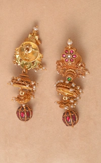 Gold plated 925 silver kundan earrings