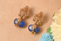 Gold plated 925 silver lapis lazuli earrings