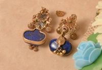 Gold plated 925 silver lapis lazuli earrings