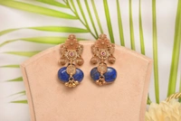 Gold plated 925 silver lapis lazuli earrings