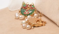 Gold plated 925 silver Navratan Kundan Bird earrings