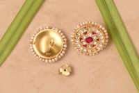Gold plated 925 silver Thappa kundan earrings
