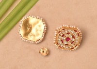 Gold plated 925 silver Thappa kundan earrings