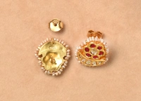 Gold plated 925 silver Thappa kundan earrings