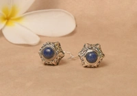 Lapis lazuli carving 925 silver earrings