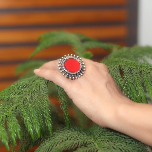 oxidized mirror ring Adjustable