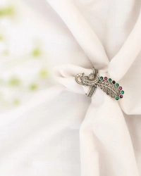 Oxidized peacock ring adjustable