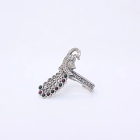 Oxidized peacock ring adjustable