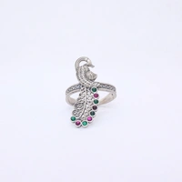 Oxidized peacock ring adjustable