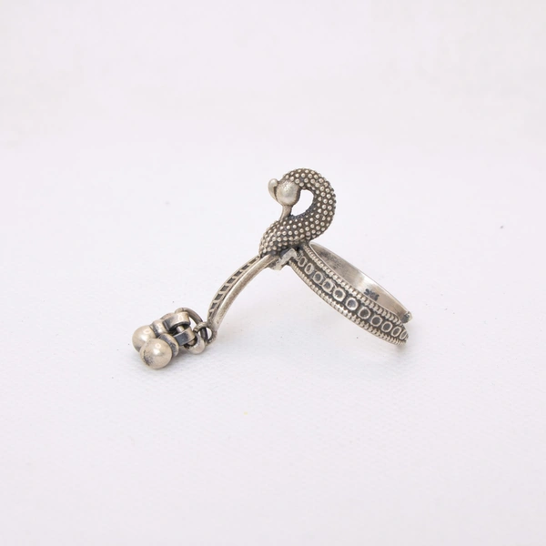 Oxidized peacock ring adjustable