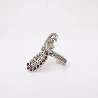 Oxidized peacock ring adjustable