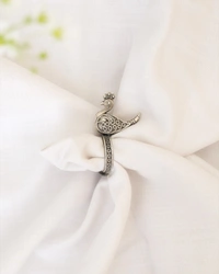 Oxidized peacock ring adjustable