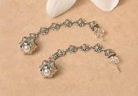 Pearl jali work 925 silver earrings