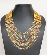Pearl Navrattan multi string necklace