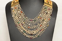 Pearl Navrattan multi string necklace