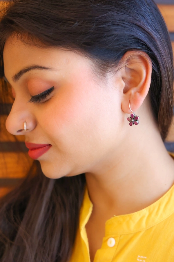 Pink Flower earrings