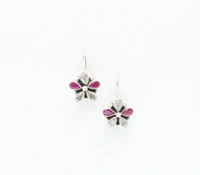 pink Zirconia Flower Earrings
