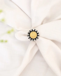 Coin Adjustable Ring with Zircon