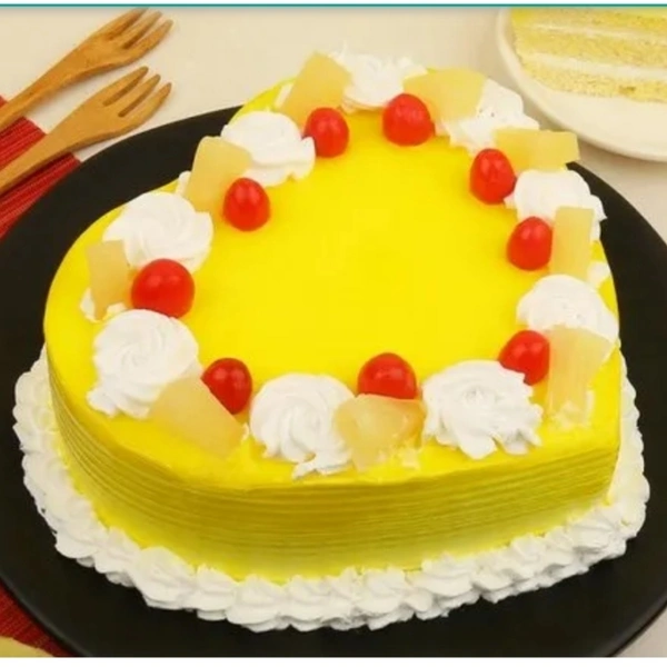 Pineapple Heart Shaped Cake For Birthday Parties