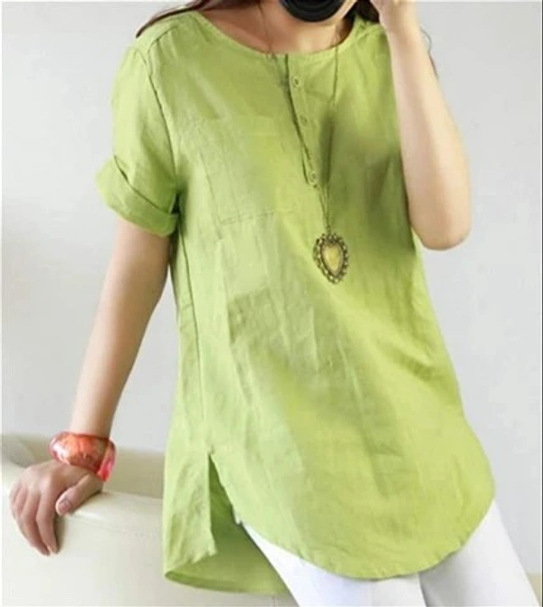 Women’s Linen Top- Green M Women's