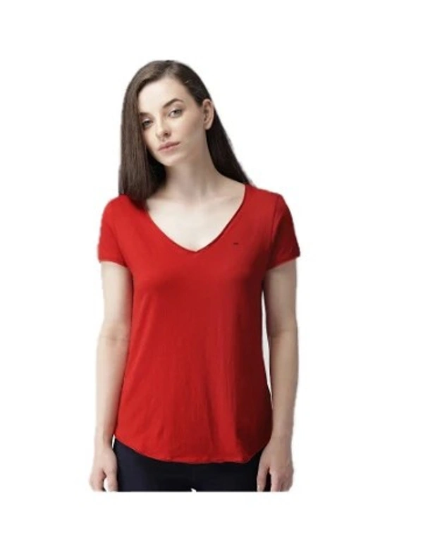 Women’s V Neck Tee - Red M Women's