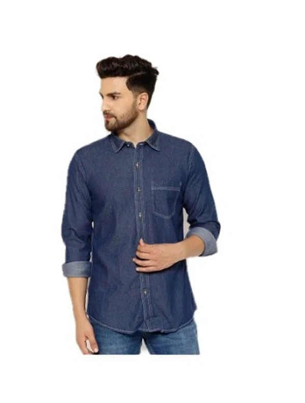 Men's Denim Shirts-Blue XL Men's