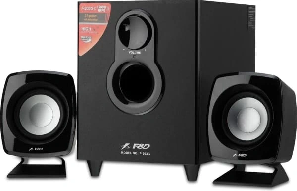 F&D 203G 11 W Portable Laptop/Desktop Speaker(Black, 2.1 Channel)