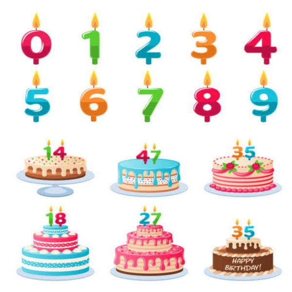 Years Candle O से 9 तक - 4नंबर केंडल