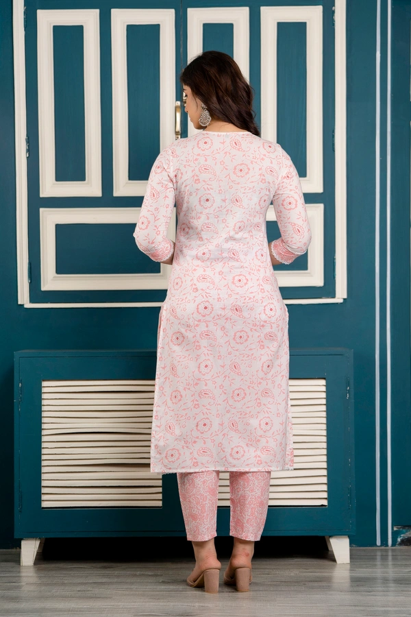 FASHION DEPTH Embroidered & Printed Rayon Kurta, Pant & Dupatta Set For Women - Pink, 3XL