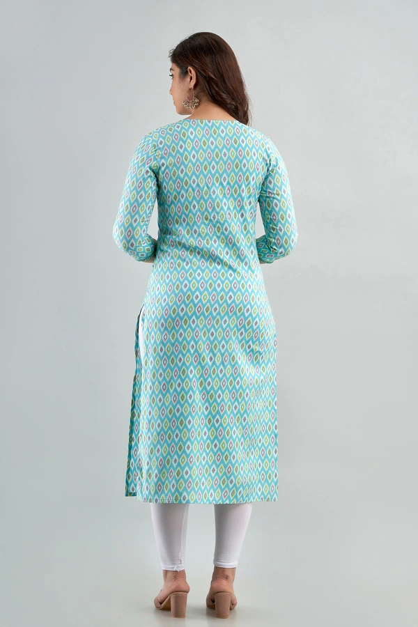 FASHION DEPTH Embroidered & Printed Rayon Straight Kurta For Women - 3XL