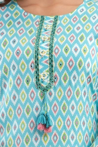 FASHION DEPTH Embroidered & Printed Rayon Straight Kurta For Women - 3XL