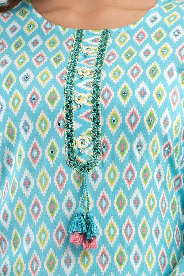 FASHION DEPTH Embroidered & Printed Rayon Straight Kurta For Women - 3XL