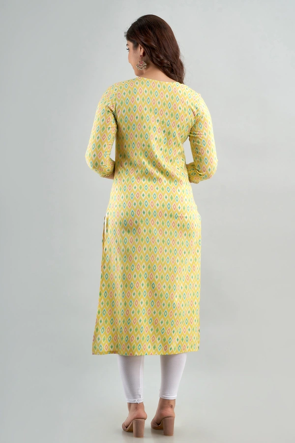 FASHION DEPTH Embroidered & Printed Rayon Straight Kurta For Women - 3XL