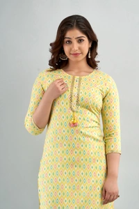FASHION DEPTH Embroidered & Printed Rayon Straight Kurta For Women - 3XL