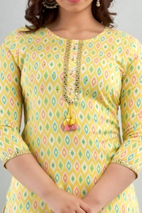 FASHION DEPTH Embroidered & Printed Rayon Straight Kurta For Women - 3XL