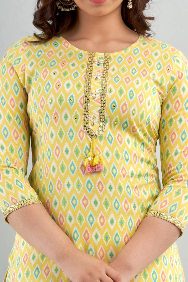 FASHION DEPTH Embroidered & Printed Rayon Straight Kurta For Women - 3XL