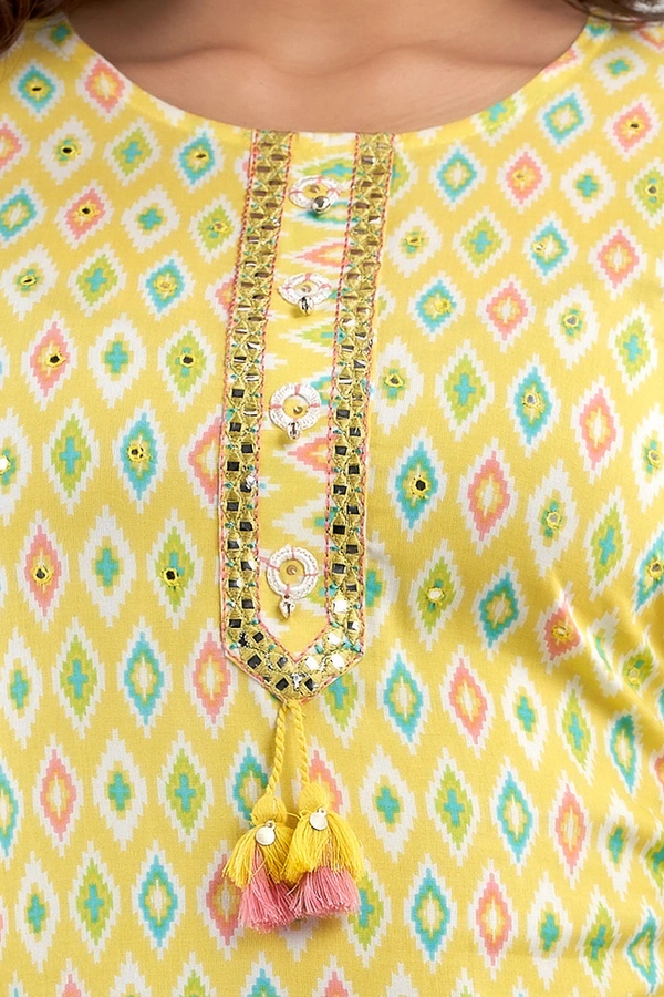 FASHION DEPTH Embroidered & Printed Rayon Straight Kurta For Women - 3XL